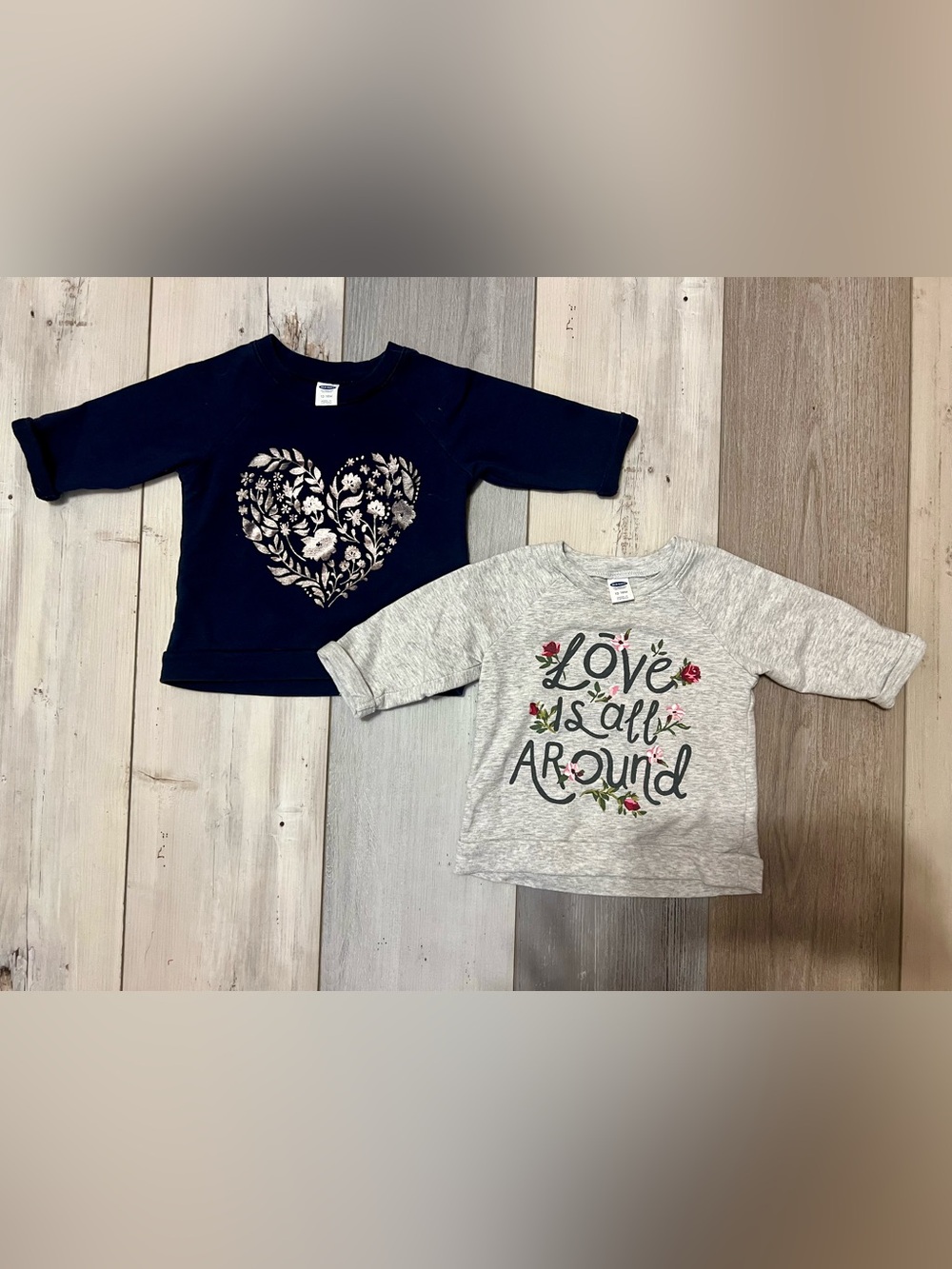 Old Navy Baby Girl Navy and Gray Sweaters 12-18 Month